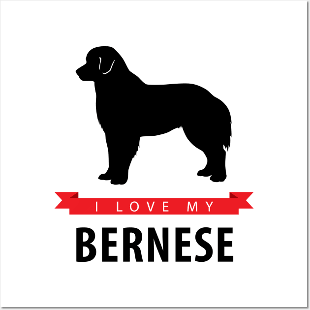 I Love My Bernese Mountain Dog Wall Art by millersye